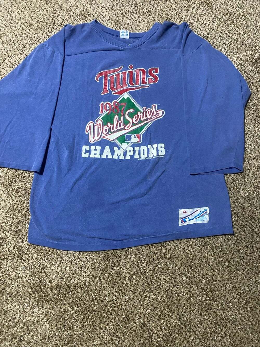 Vintage 1987 Minnesota Twins World Series Champions Champion Long Sleeve T-Shirt